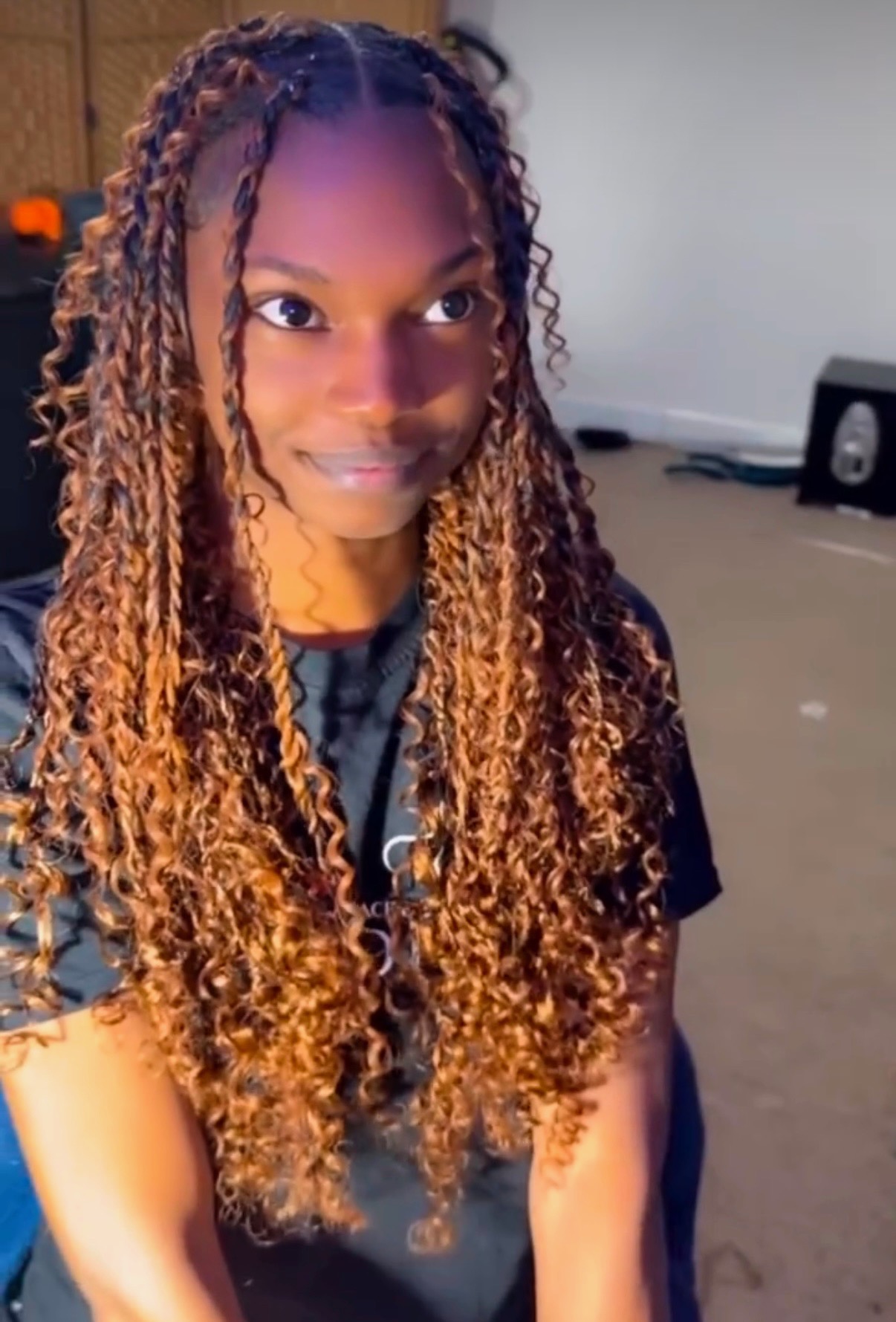 Smedium boho island twists in a warm copper tone